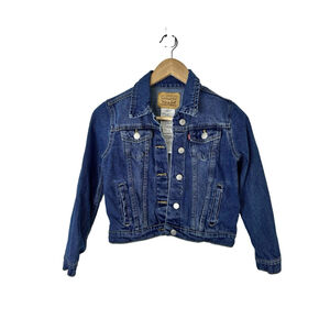 Levi's Denim Trucker Jean Jacket Girls Size Medium Wash Blue Cotton 4 Pockets